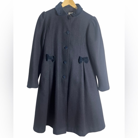 Pierre Cardin Dark Blue Pea Coat with Bow Details - Picture 2 of 8